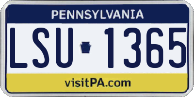 PA license plate LSU1365