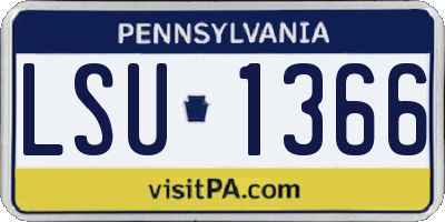 PA license plate LSU1366