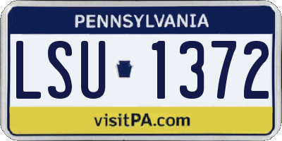 PA license plate LSU1372