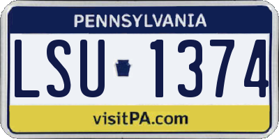 PA license plate LSU1374