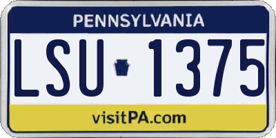 PA license plate LSU1375