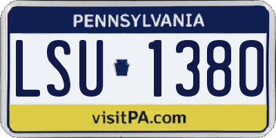 PA license plate LSU1380