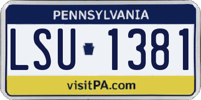 PA license plate LSU1381