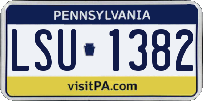 PA license plate LSU1382
