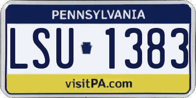 PA license plate LSU1383