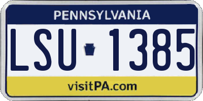 PA license plate LSU1385