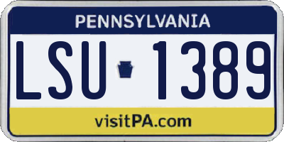 PA license plate LSU1389