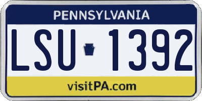 PA license plate LSU1392
