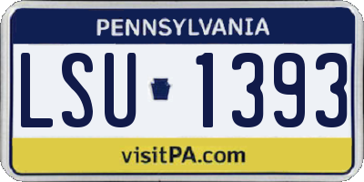 PA license plate LSU1393