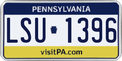 PA license plate LSU1396