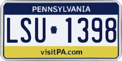 PA license plate LSU1398