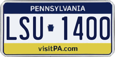 PA license plate LSU1400