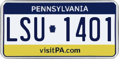 PA license plate LSU1401