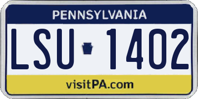 PA license plate LSU1402