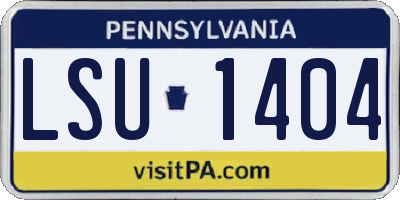 PA license plate LSU1404