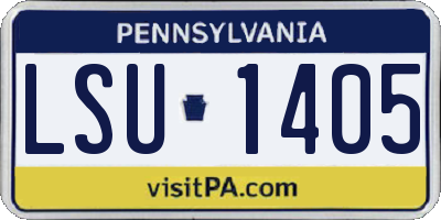 PA license plate LSU1405