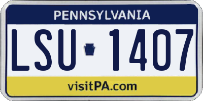 PA license plate LSU1407