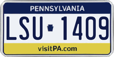 PA license plate LSU1409