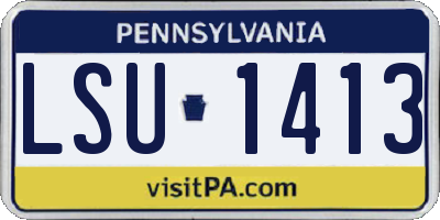PA license plate LSU1413