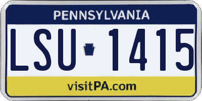 PA license plate LSU1415