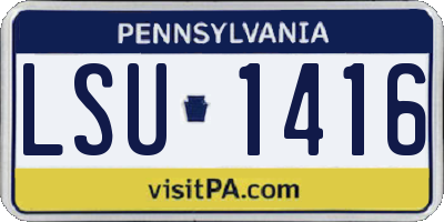 PA license plate LSU1416