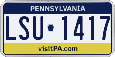 PA license plate LSU1417