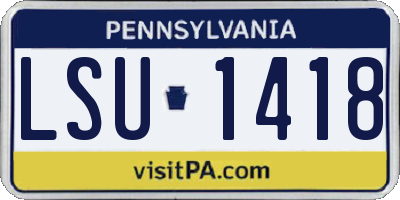 PA license plate LSU1418