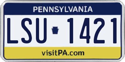 PA license plate LSU1421