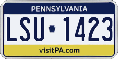 PA license plate LSU1423