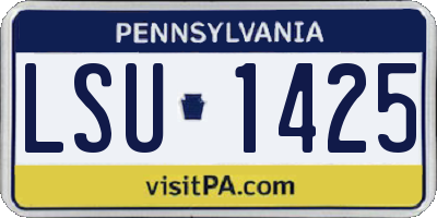 PA license plate LSU1425