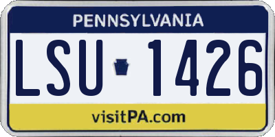 PA license plate LSU1426