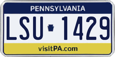 PA license plate LSU1429