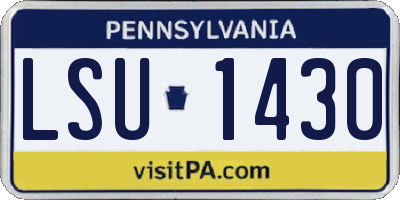 PA license plate LSU1430