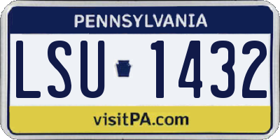 PA license plate LSU1432