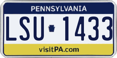 PA license plate LSU1433