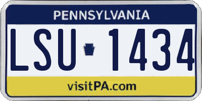 PA license plate LSU1434