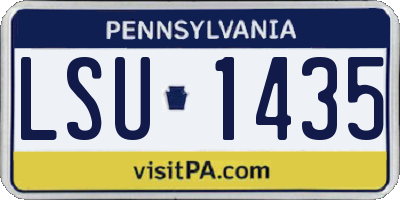 PA license plate LSU1435