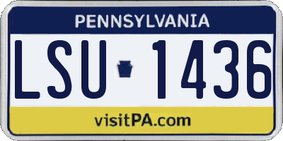 PA license plate LSU1436