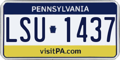 PA license plate LSU1437