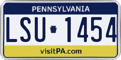 PA license plate LSU1454