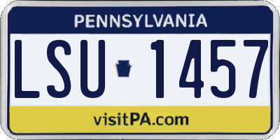 PA license plate LSU1457