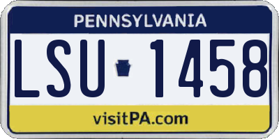 PA license plate LSU1458