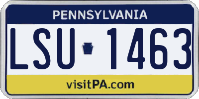 PA license plate LSU1463