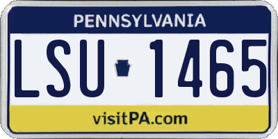 PA license plate LSU1465