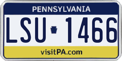 PA license plate LSU1466