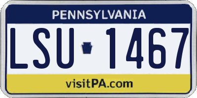 PA license plate LSU1467