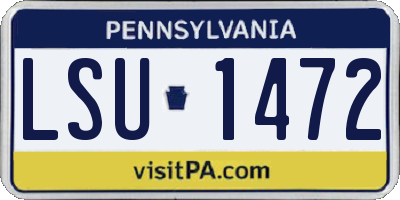 PA license plate LSU1472