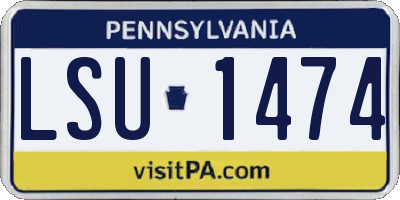 PA license plate LSU1474