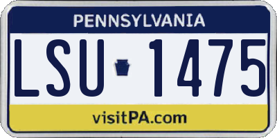 PA license plate LSU1475