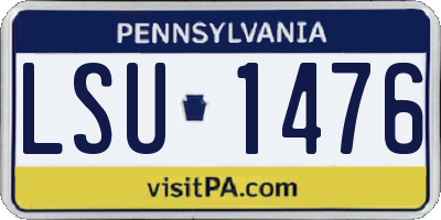 PA license plate LSU1476